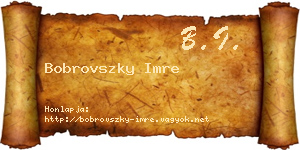 Bobrovszky Imre névjegykártya