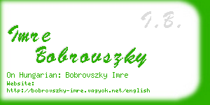imre bobrovszky business card